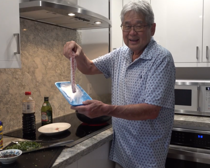 らっきょうと香菜を揚げマグロ,Chef Derek Hawaii BigIsland