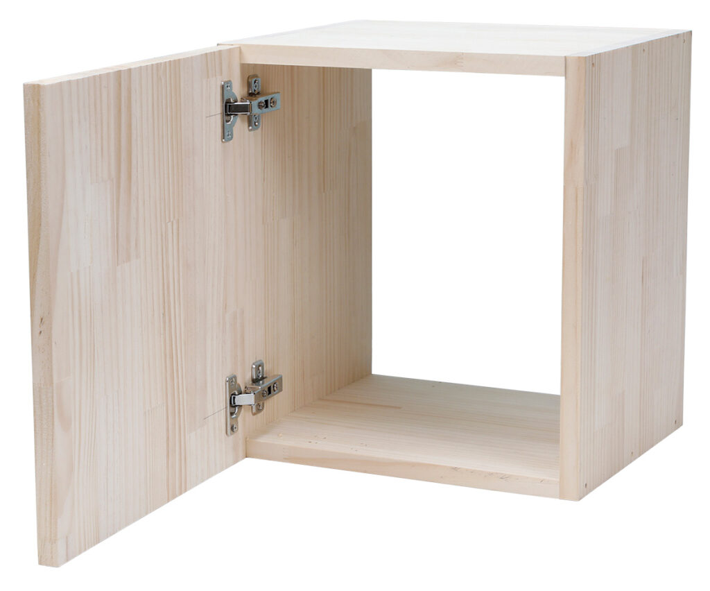 開き扉をスライド丁番で取りつける方法